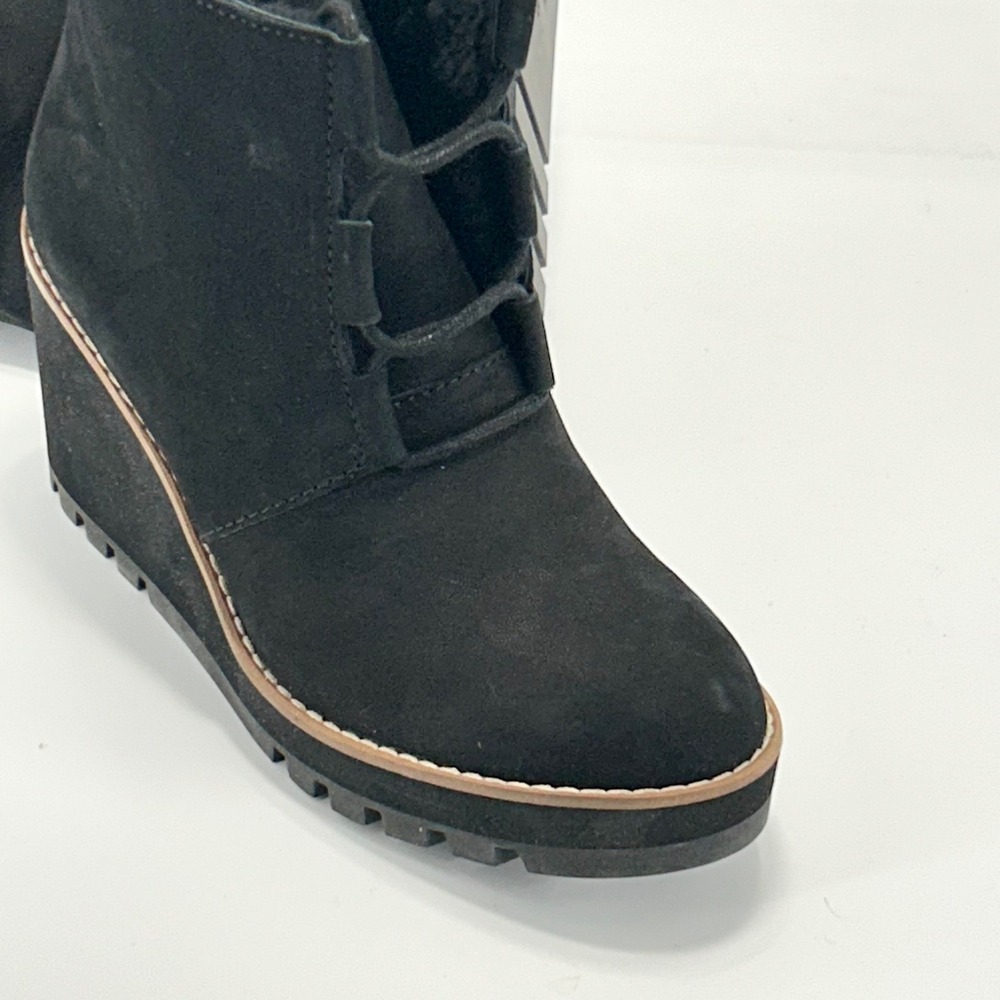 Eileen Fisher Size 6 Black Suede Wedge Ankle Boots Alpine NEW Womens $275 - Picture 10 of 15